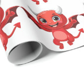 Cute cartoon flying devil geschenkpapier (Rolleneckpunkt)