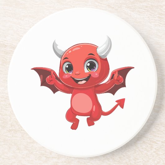 Cute cartoon flying devil getränkeuntersetzer (Vorne)