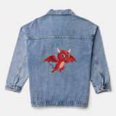 Cute cartoon flying devil jeansjacke (Rückseite)