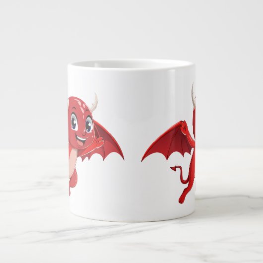 Cute cartoon flying devil Jumbo-Tasse (Vorderseite)