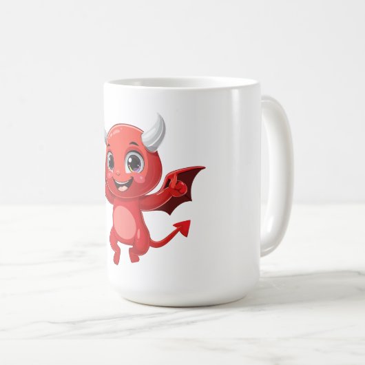Cute cartoon flying devil kaffeetasse (VorderseiteRechts)