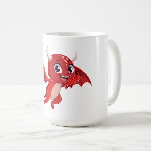 Cute cartoon flying devil kaffeetasse (VorderseiteRechts)