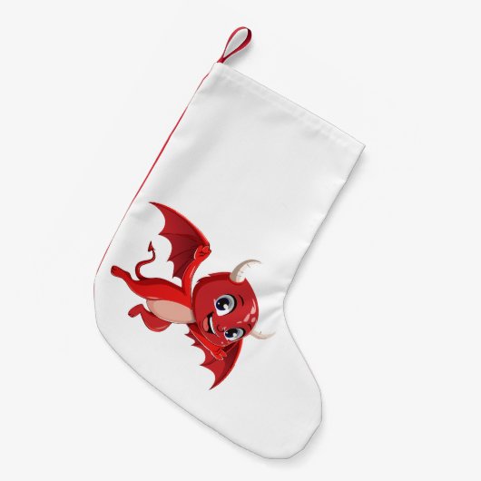 Cute cartoon flying devil kleiner weihnachtsstrumpf (Vorderansicht (hängend))