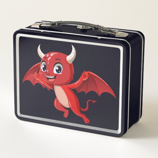 Cute cartoon flying devil metall brotdose (Rückseite)