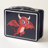 Cute cartoon flying devil metall brotdose (Vorderseite)