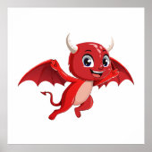Cute cartoon flying devil poster (Vorne)