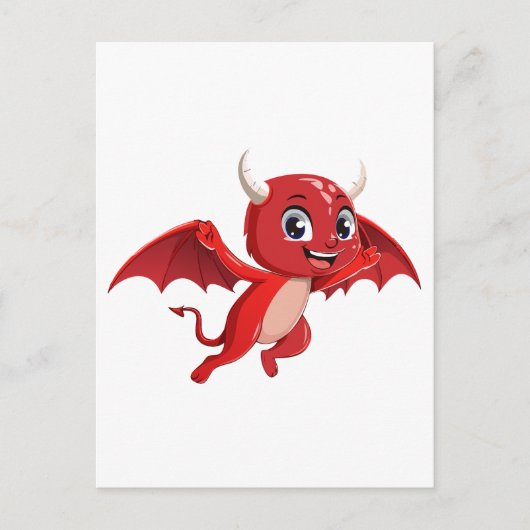 Cute cartoon flying devil postkarte (Vorderseite)