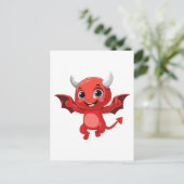 Cute cartoon flying devil postkarte (Stehend Vorderseite)
