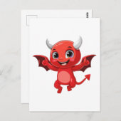 Cute cartoon flying devil postkarte (Vorne/Hinten)