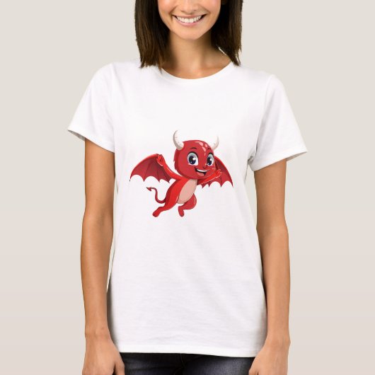 Cute cartoon flying devil T-Shirt (Vorderseite)