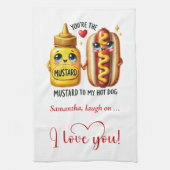 Cute Cartoon Food Towel Custom Name Valentine Geschirrtuch (Vertikal)