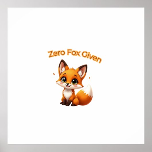 Cute Cartoon Fox – Adorable Kawaii Style Poster (Vorne)