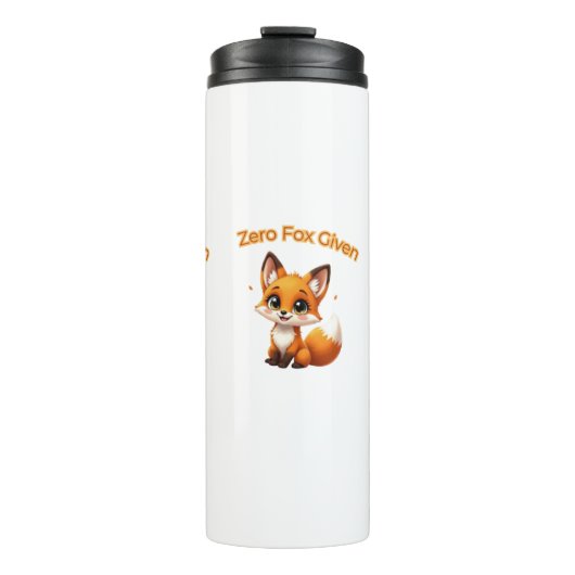 Cute Cartoon Fox – Adorable Kawaii Style Thermosbecher (Vorderseite)