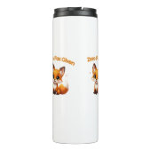 Cute Cartoon Fox – Adorable Kawaii Style Thermosbecher (Rückseite)
