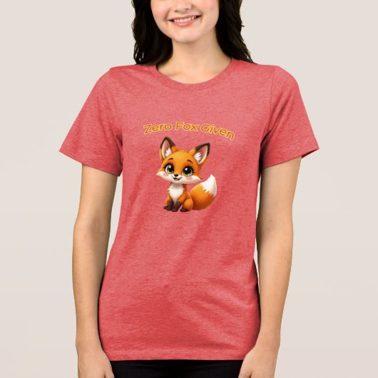 Cute Cartoon Fox – Adorable Kawaii Style Tri-Blend Shirt (Vorderseite)