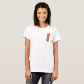 Cute Cartoon Fried Food Skewer with Happy Kawaii T-Shirt (Vorne ganz)
