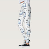 Cute Cartoon Ghost Pattern with Boo Speech Bubbles Leggings (Links)