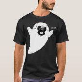 Cute Cartoon Ghost Pug Costume Easy Dog Halloween T-Shirt (Vorderseite)