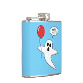 Cute Cartoon Ghost with Red Balloon | Add Name Flachmann (Rechts)