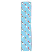 Cute Cartoon Ghost with Red Balloon Pattern Kurzer Tischläufer (Vorderseite)