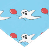 Cute Cartoon Ghost with Red Balloon Pattern Kurzer Tischläufer (Ecke)
