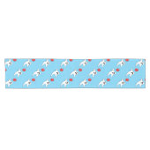 Cute Cartoon Ghost with Red Balloon Pattern Kurzer Tischläufer (Horizontal)