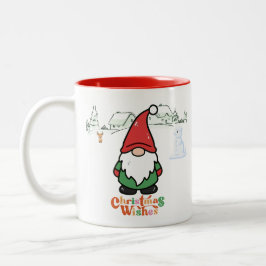 Cute Cartoon Gnome Christmas Wishes Zweifarbige Tasse