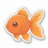 Cute Cartoon Goldfish Aufkleber (Vorderseite)
