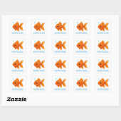 Cute Cartoon Goldfish Custom Name Quadratischer Aufkleber (Blatt)