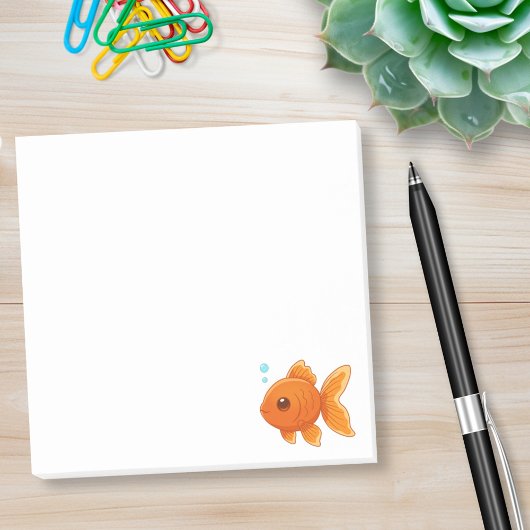 Cute Cartoon Goldfish Post-it Klebezettel