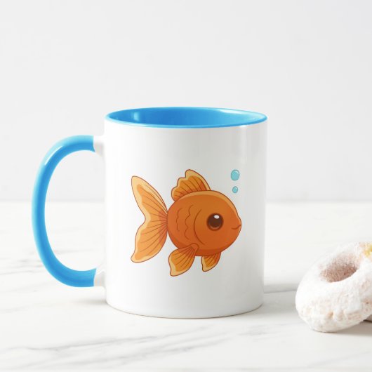 Cute Cartoon Goldfish Tasse (Mit Donut)