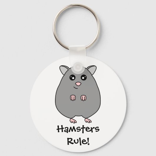 Cute Cartoon Hamster - Hamsters Rule Keychain Schlüsselanhänger (Vorderseite)