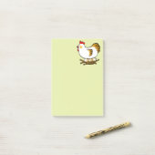Cute Cartoon Hen on Nest with Farm Eggs Post-it Klebezettel (Auf Schreibtisch)