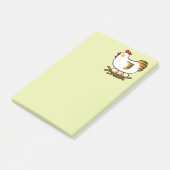 Cute Cartoon Hen on Nest with Farm Eggs Post-it Klebezettel (angewinkelt)