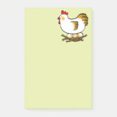 Cute Cartoon Hen on Nest with Farm Eggs Post-it Klebezettel (Vorderseite)