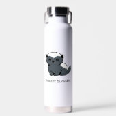 Cute Cartoon Honey Badger Custom Name Trinkflasche (Vorne)