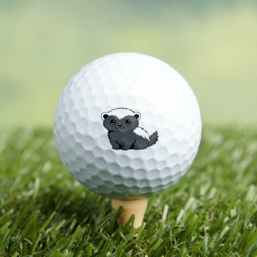 Cute Cartoon Honey Badger Golfball (Insitu T-Shirt)