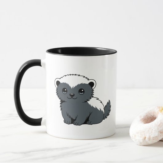 Cute Cartoon Honey Badger Tasse (Mit Donut)