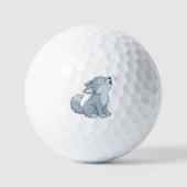 Cute Cartoon Howling Wolf Pup Golfball (Vorderseite)