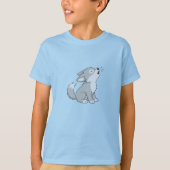 Cute Cartoon Howling Wolf Pup T-Shirt (Vorderseite)