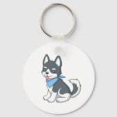 Cute Cartoon Husky Puppy Dog Schlüsselanhänger (Rückseite)