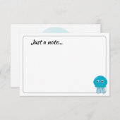 Cute Cartoon Jellyfish Custom Just a Note Mitteilungskarte (Vorne/Hinten)