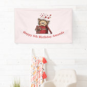 Cute Cartoon Kitten in a Box with Hearts Birthday Banner (Insitu)