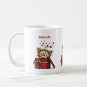 Cute Cartoon Kitten in a Box with Hearts Kaffeetasse (Links)