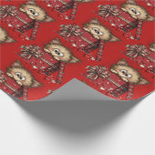 Cute Cartoon Kitten in a Box with Hearts Pattern Geschenkpapier (Ecke)
