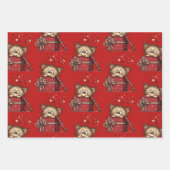 Cute Cartoon Kitten in a Box with Hearts Pattern Geschenkpapier Set (Vorderseite 3)