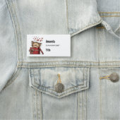 Cute Cartoon Kitten with Hearts Business Namensschild (Beispiel)