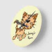 Cute Cartoon Kitty Runde Wanduhr (Winkel)