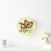 Cute Cartoon Kitty Runde Wanduhr (Zuhause)