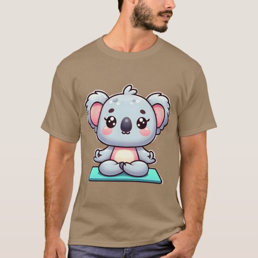 Cute Cartoon Koala in Yoga Pose friends T-Shirt (Vorderseite)